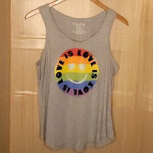 Wound Up Womens Grey Pride Love Is Love Tank Top XXXL